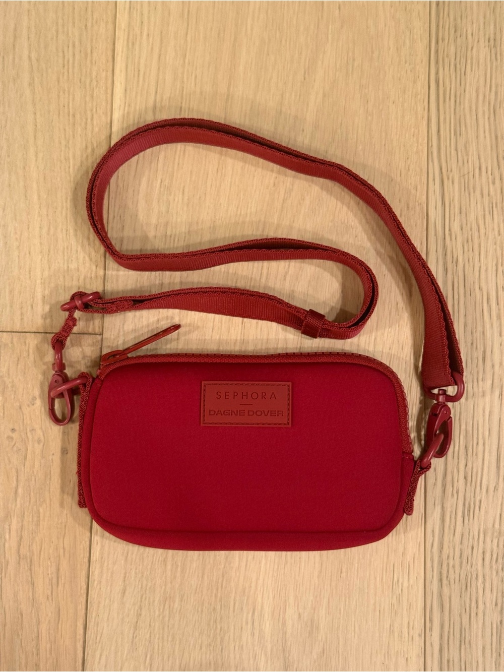 Sephora x Dagne Dover Sling Crossbody Bag in Maroon
